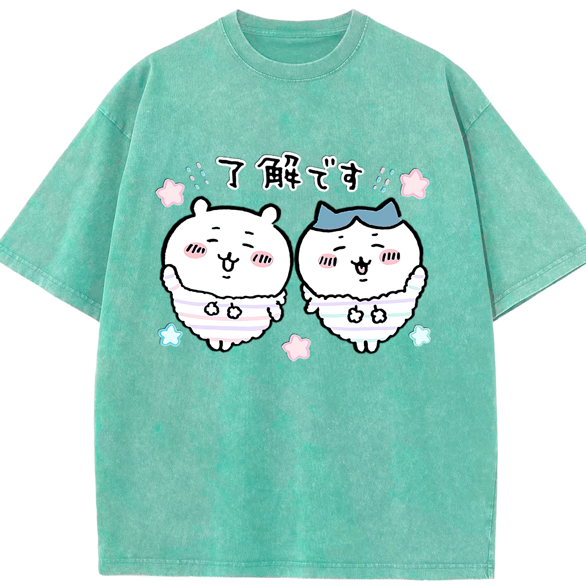 （画像用） ちいかわ ハチワレ Chii-kawa hachiware 綿100% ヴィンテージ風 半袖Tシャツ（フロントプリント）